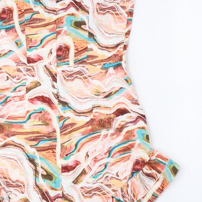 PRETTYLITTLETHING Womens Multicoloured Geometric Polyester Playsuit One-Piece Size 10 Pullover