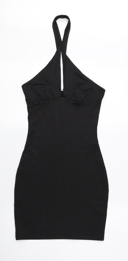 Divided by H&M Womens Black Polyester Mini Size 4 Halter Pullover