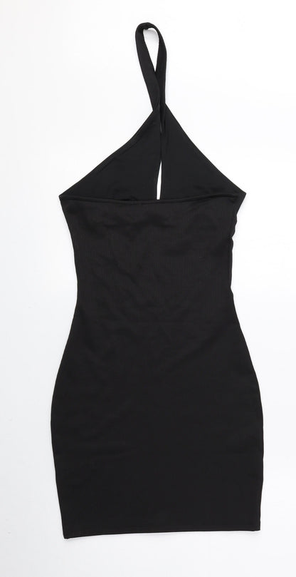 Divided by H&M Womens Black Polyester Mini Size 4 Halter Pullover