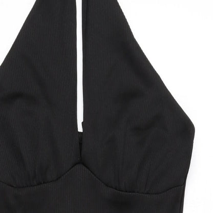Divided by H&M Womens Black Polyester Mini Size 4 Halter Pullover