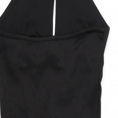 Divided by H&M Womens Black Polyester Mini Size 4 Halter Pullover