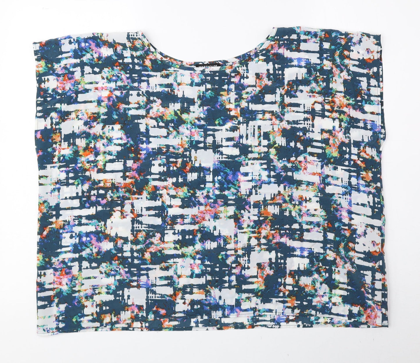 Womens UK Size 10 Warehouse Multicoloured Basic Blouse