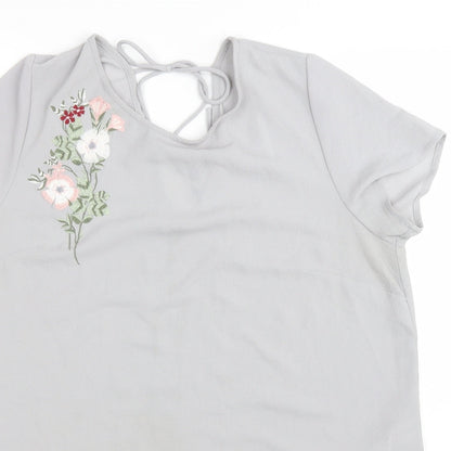 Womens UK Size 14 New Look Grey Basic T-Shirt