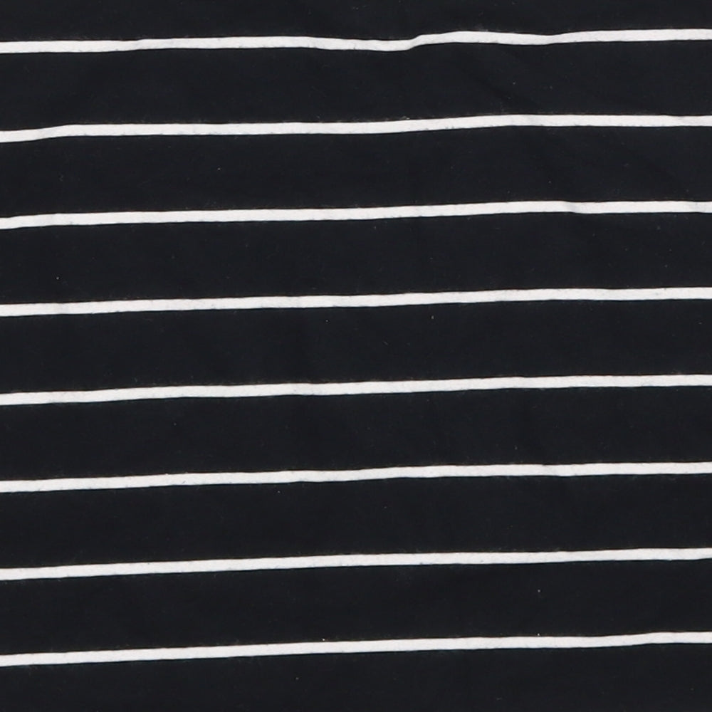 New Look Womens Black Striped Polyester Bandage Skirt Size 10 Drawstring