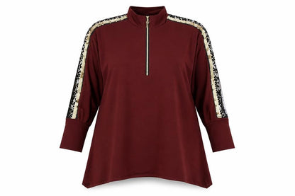 SHEILAY Womens Red Polyester A-Line Size XL High Neck Zip