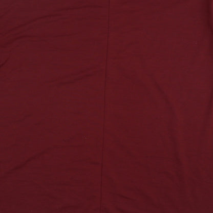 SHEILAY Womens Red Polyester A-Line Size XL High Neck Zip