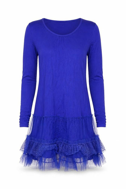 maElla Womens Blue Viscose Bodycon Size M Round Neck Pullover