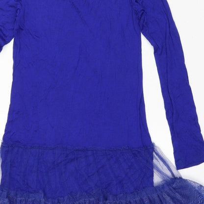 maElla Womens Blue Viscose Bodycon Size M Round Neck Pullover