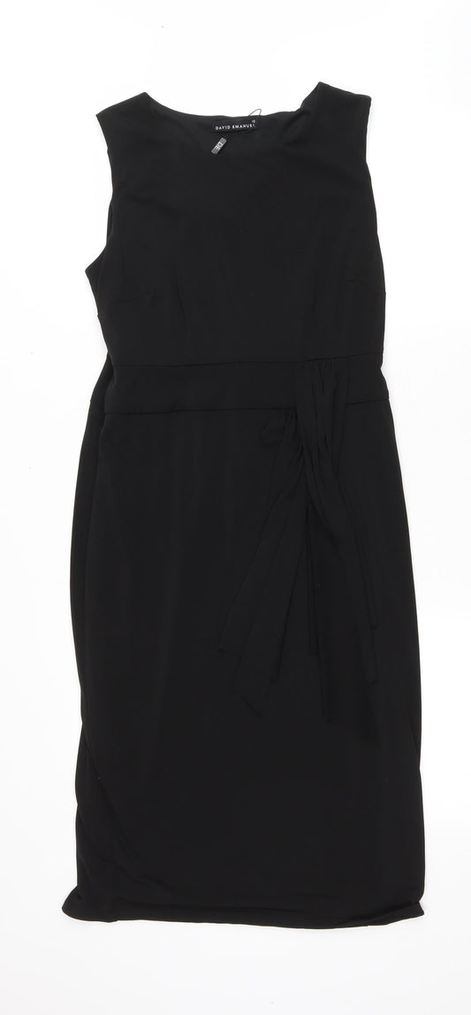 Bonmarché Womens Black Polyester Pencil Dress Size 10 Boat Neck Pullover