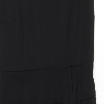 Bonmarché Womens Black Polyester Pencil Dress Size 10 Boat Neck Pullover