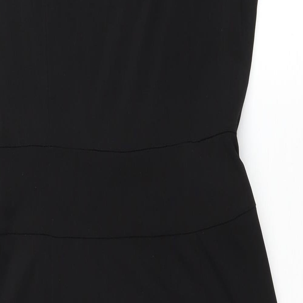 Bonmarché Womens Black Polyester Pencil Dress Size 10 Boat Neck Pullover