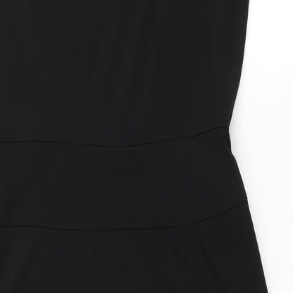 Bonmarché Womens Black Polyester Pencil Dress Size 10 Boat Neck Pullover