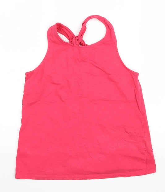 F&F Womens Pink Cotton Basic Tank Size 10 Round Neck