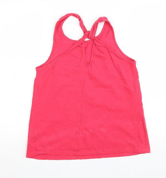 F&F Womens Pink Cotton Basic Tank Size 10 Round Neck