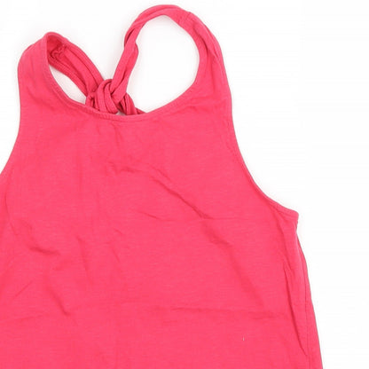 F&F Womens Pink Cotton Basic Tank Size 10 Round Neck