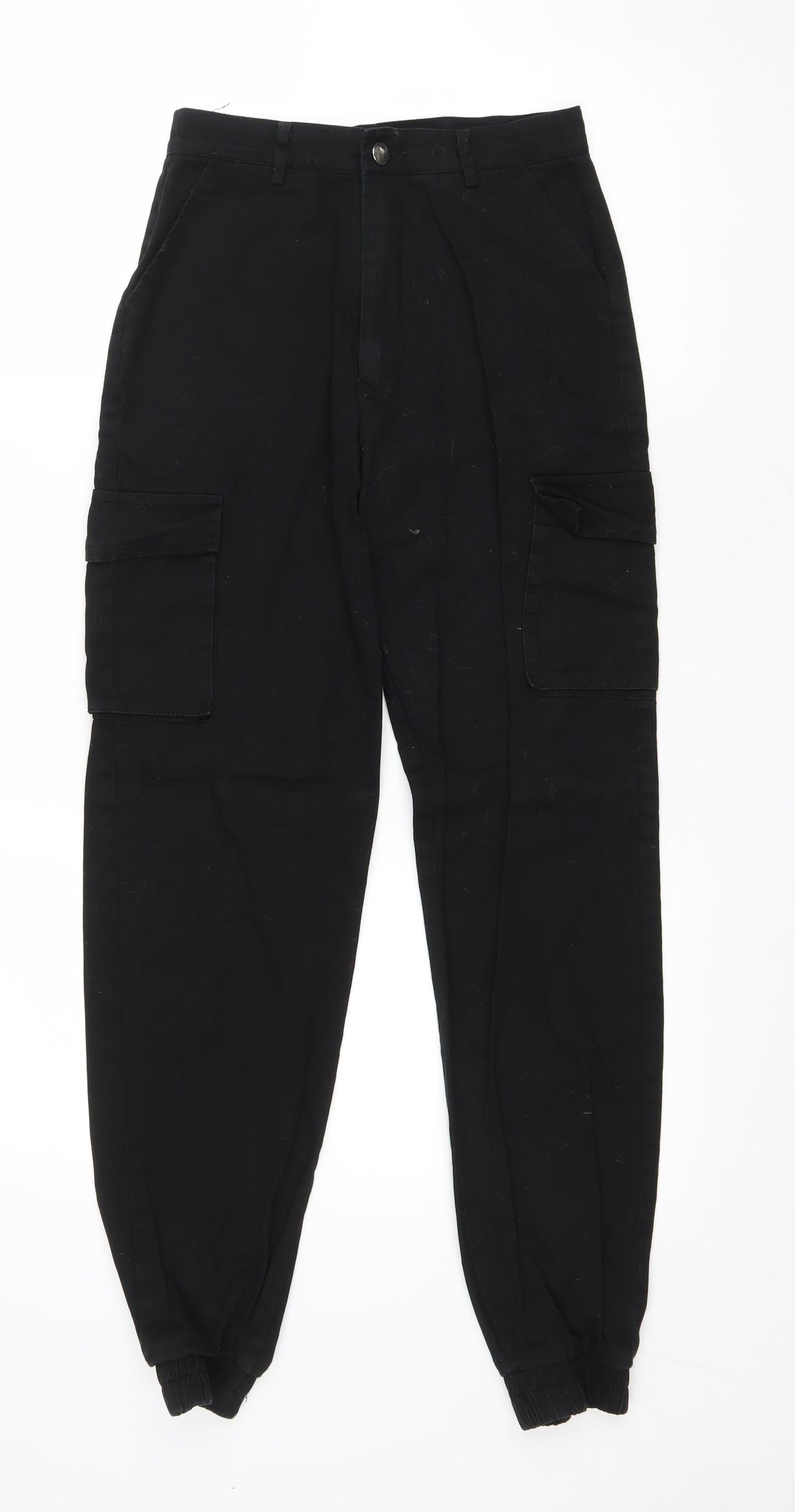 Misguided Womens Black Cotton Tapered Jeans Size 6 L28 in Regular Zip