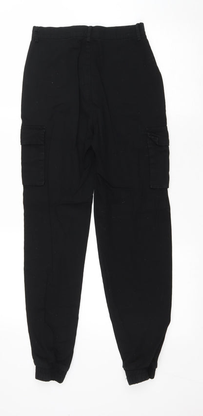 Misguided Womens Black Cotton Tapered Jeans Size 6 L28 in Regular Zip