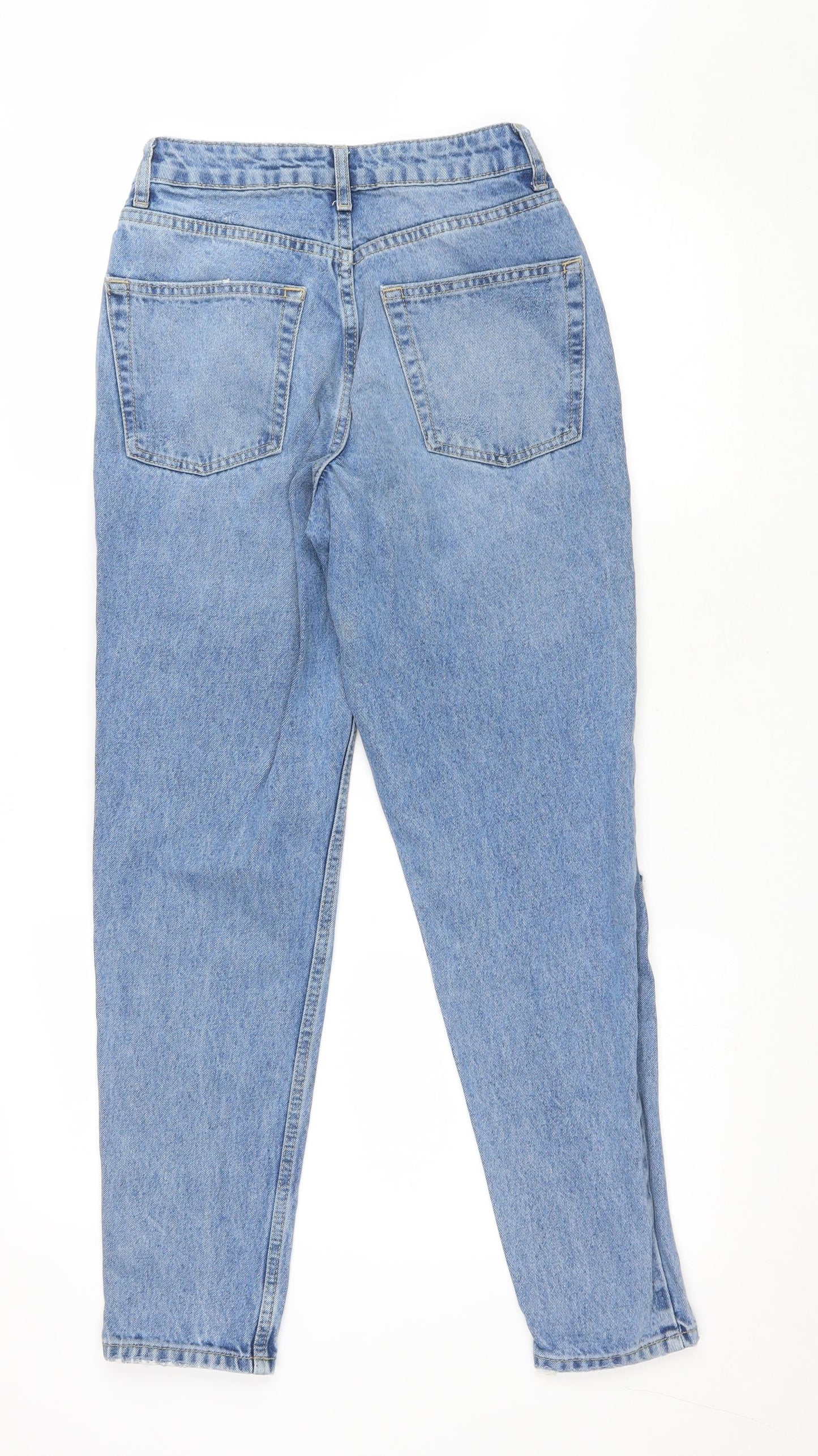 Topshop Womens Blue Cotton Mom Jeans Size 25 in L28 in Regular Zip