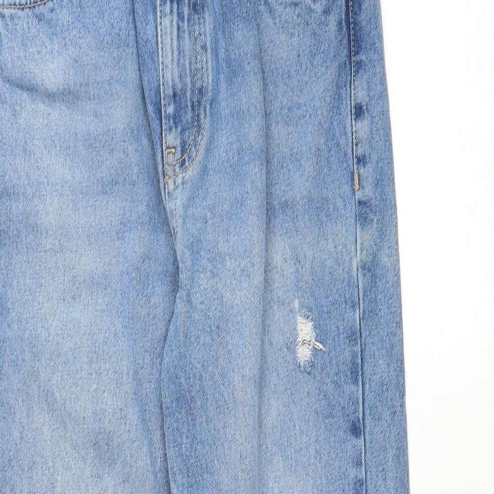 Topshop Womens Blue Cotton Mom Jeans Size 25 in L28 in Regular Zip