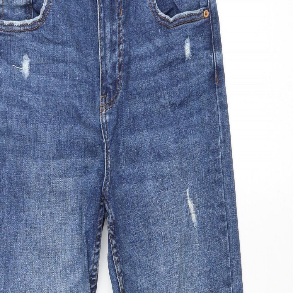 Denim & Co. Womens Blue Cotton Skinny Jeans Size 10 L25 in Regular Zip