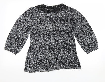 Womens UK Size 14 Debenhams Black Basic T-Shirt