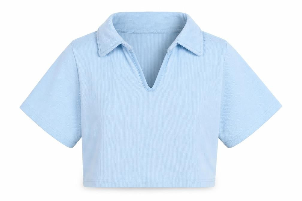 Womens UK Size 14 Daisy Street Blue Cropped T-Shirt