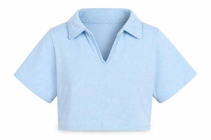 Womens UK Size 14 Daisy Street Blue Cropped T-Shirt