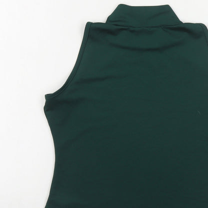 Nasty Gal Womens Green Polyester Basic Tank Size 6 Mock Neck