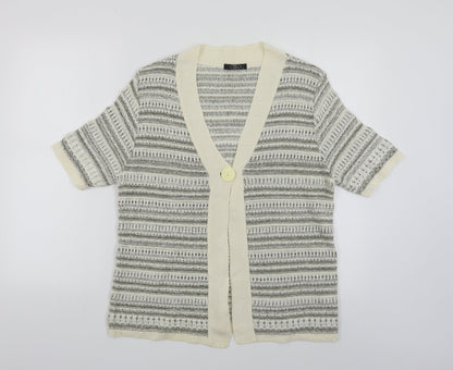 Womens UK Size S Bonmarché Beige Cardigan Jumper