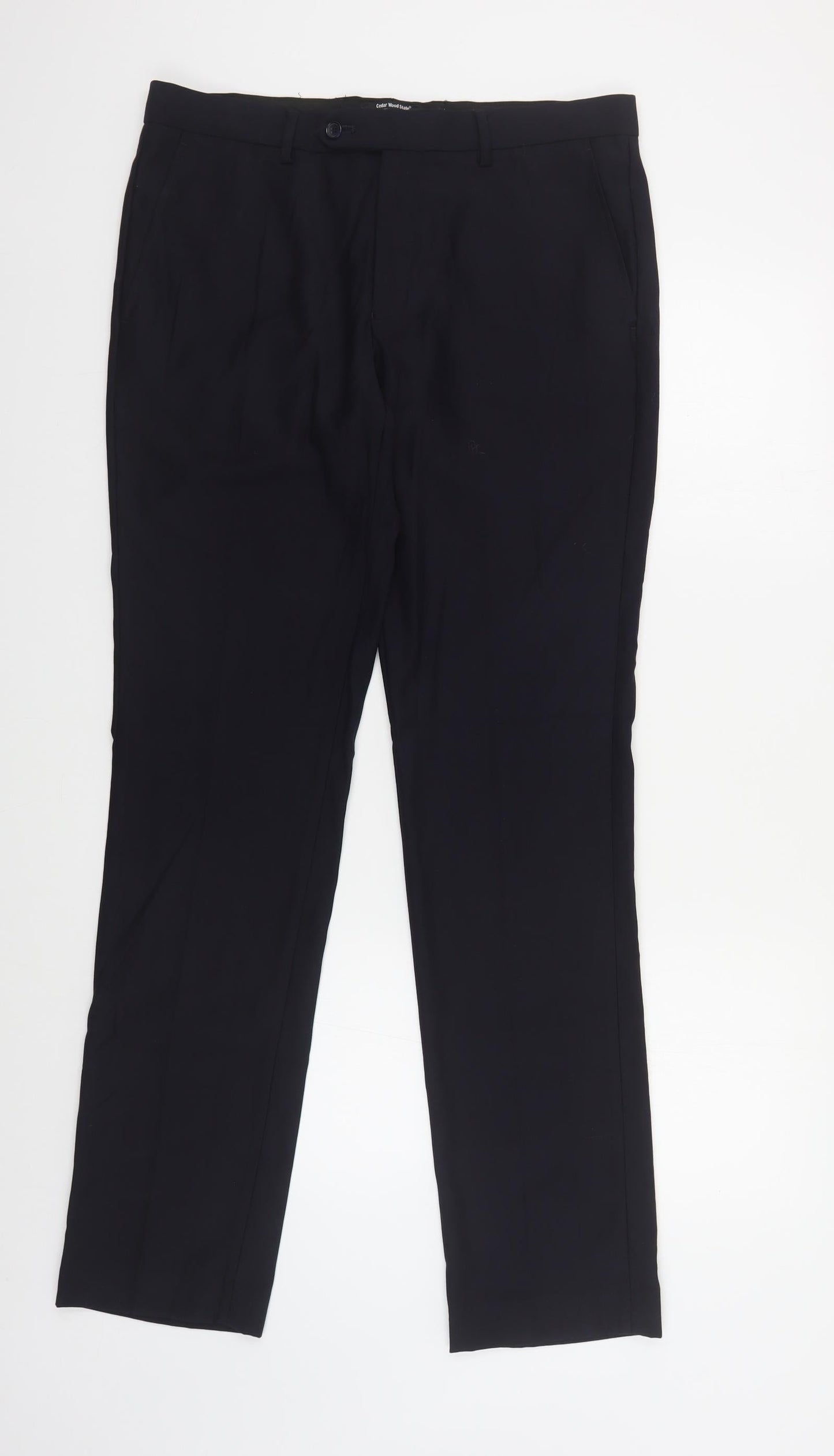 Mens UK Size 34 in Cedar Wood State Regular Fit Dress Pants Blue Trousers
