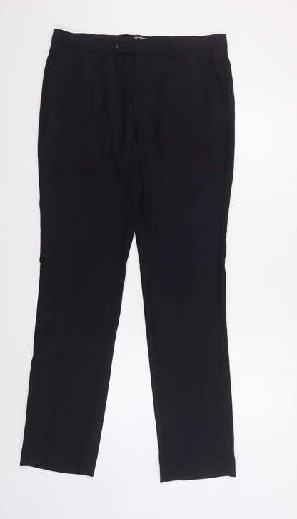 Mens UK Size 34 in Cedar Wood State Regular Fit Dress Pants Blue Trousers