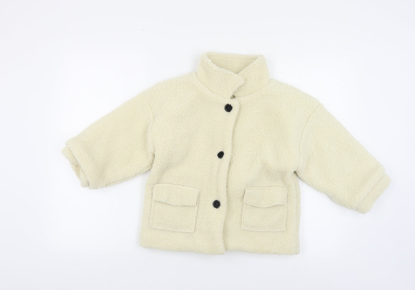FHW Girls Ivory Basic Jacket Jacket Size 9 Years Button
