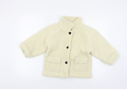 FHW Girls Ivory Basic Jacket Jacket Size 9 Years Button
