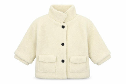 FHW Girls Ivory Basic Jacket Jacket Size 9 Years Button