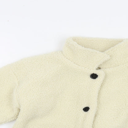 FHW Girls Ivory Basic Jacket Jacket Size 9 Years Button