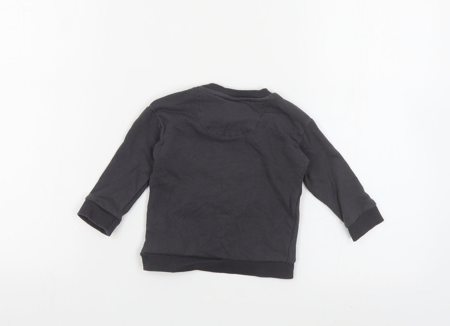 F&F Baby Grey Cotton Pullover Jumper Size 6-9 Months Snap - Mickey Mouse