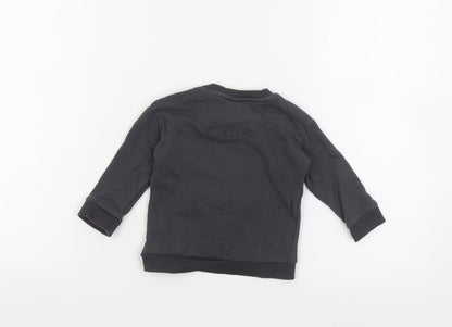 F&F Baby Grey Cotton Pullover Jumper Size 6-9 Months Snap - Mickey Mouse