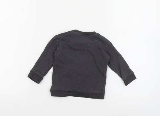 F&F Baby Grey Cotton Pullover Jumper Size 6-9 Months Snap - Mickey Mouse