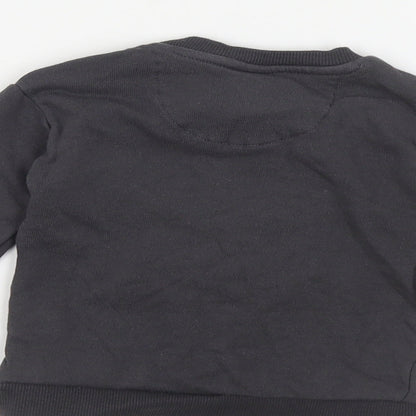 F&F Baby Grey Cotton Pullover Jumper Size 6-9 Months Snap - Mickey Mouse
