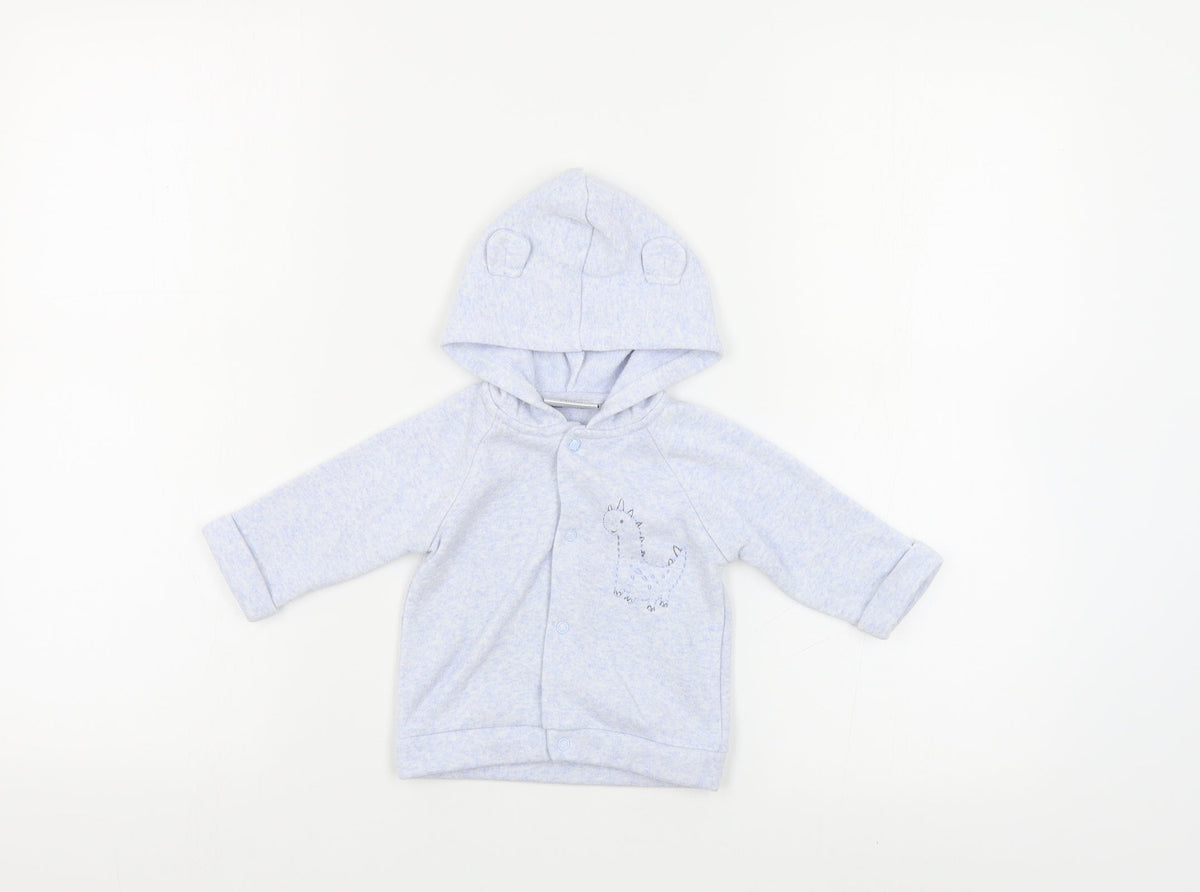 Watch Me Grow Baby Blue Basic Jacket Jacket Size 3-6 Months Snap - Dinosaur