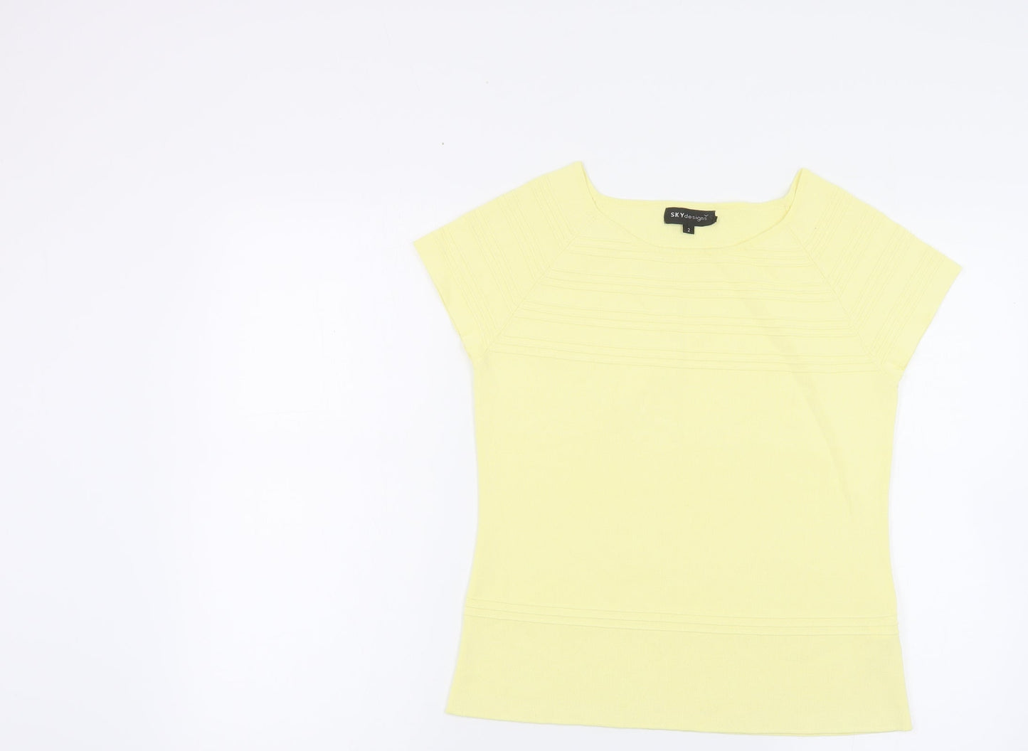 Womens UK Size M Sky Designs Yellow Basic T-Shirt