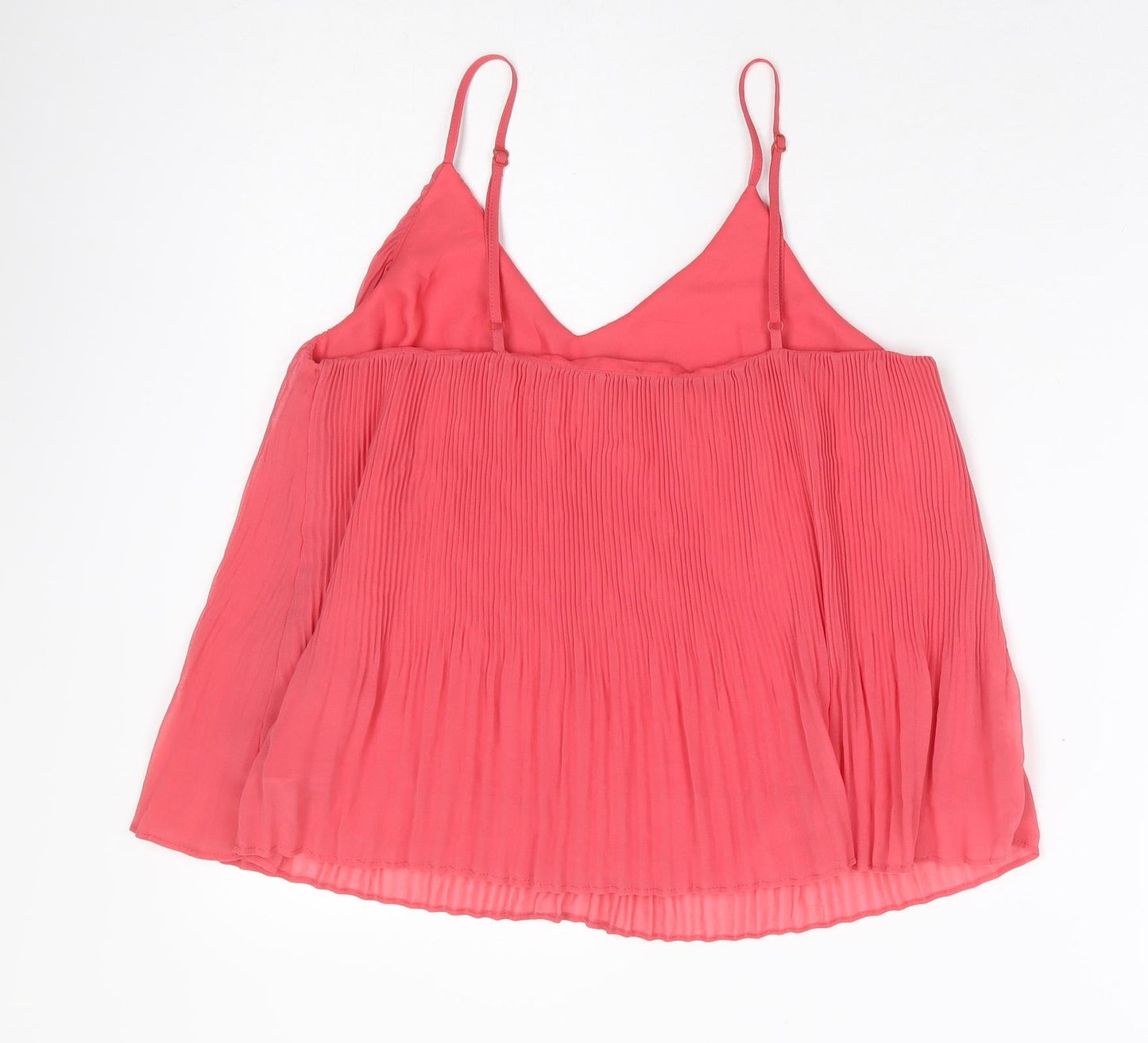 Topshops Womens Pink Polyester Camisole Tank Size 8 V-Neck