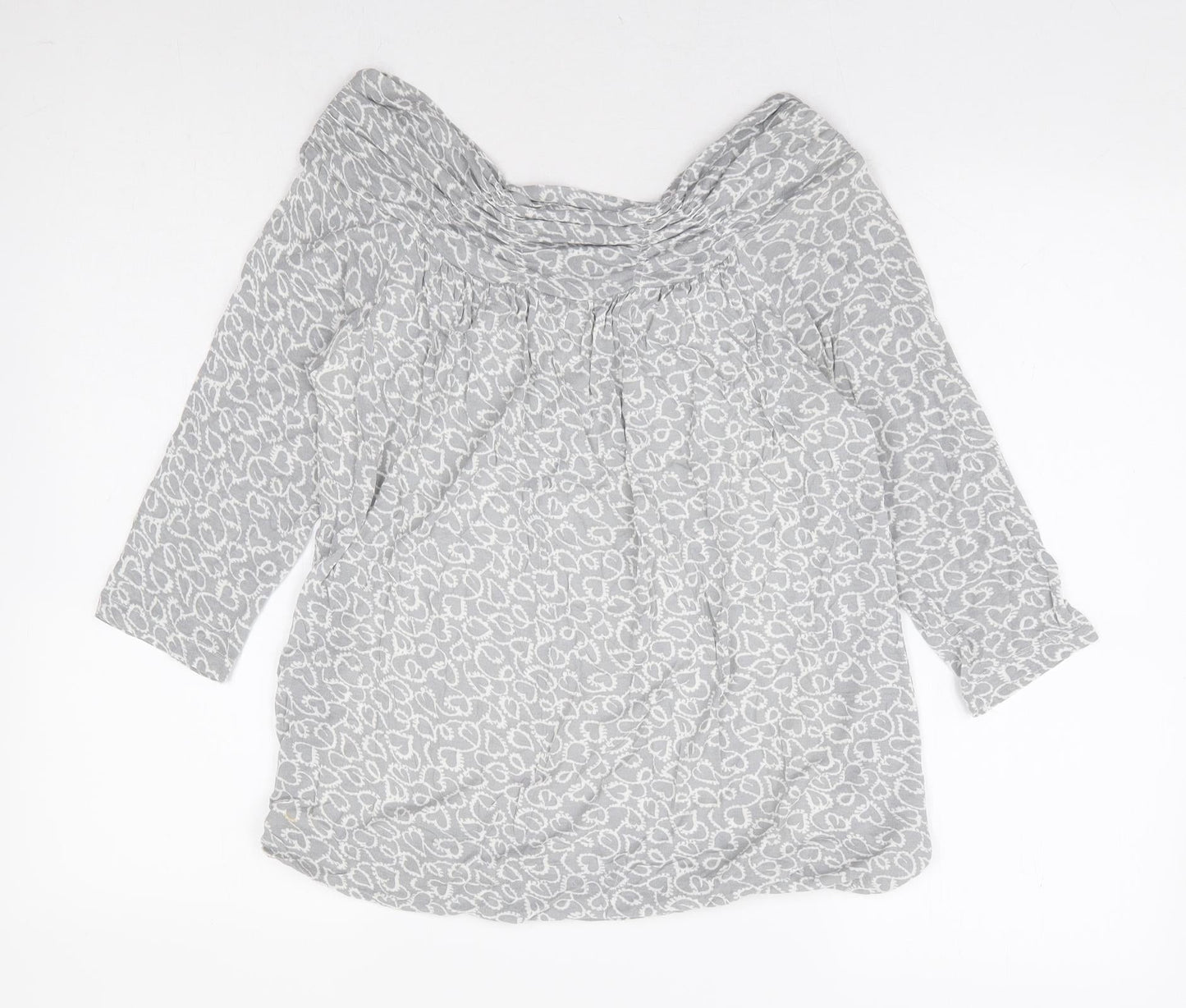 Womens UK Size 10 Phase Eight Grey Basic Blouse