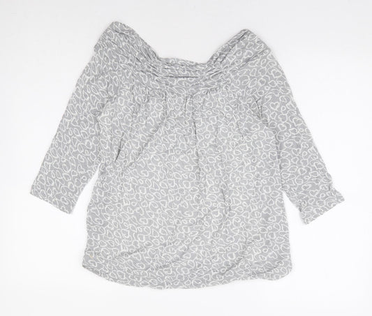 Womens UK Size 10 Phase Eight Grey Basic Blouse