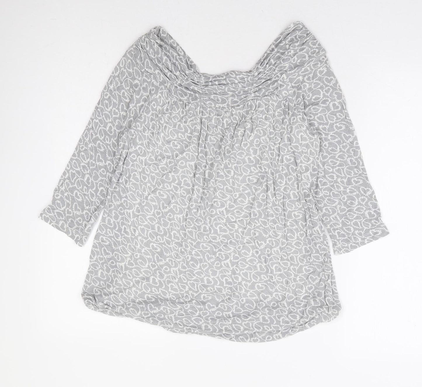 Womens UK Size 10 Phase Eight Grey Basic Blouse