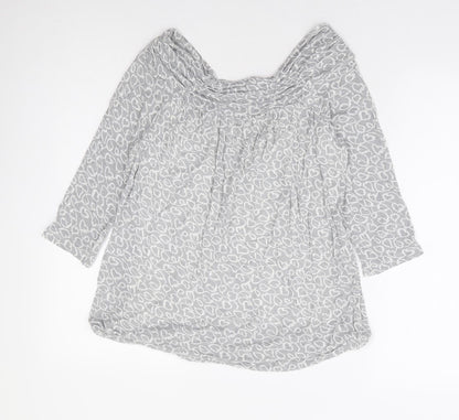 Womens UK Size 10 Phase Eight Grey Basic Blouse