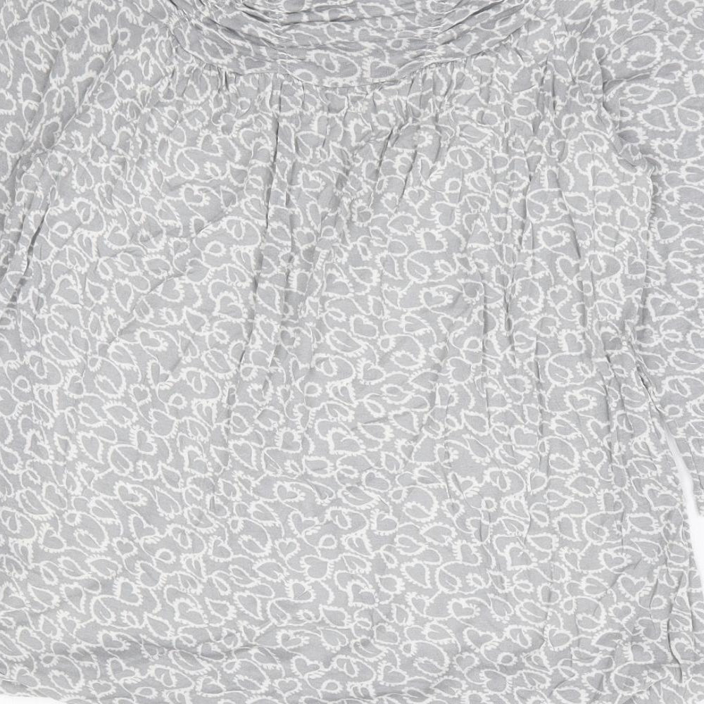 Womens UK Size 10 Phase Eight Grey Basic Blouse