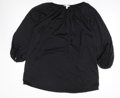 H&M Womens Black Polyester Shift Size XS Round Neck Pullover