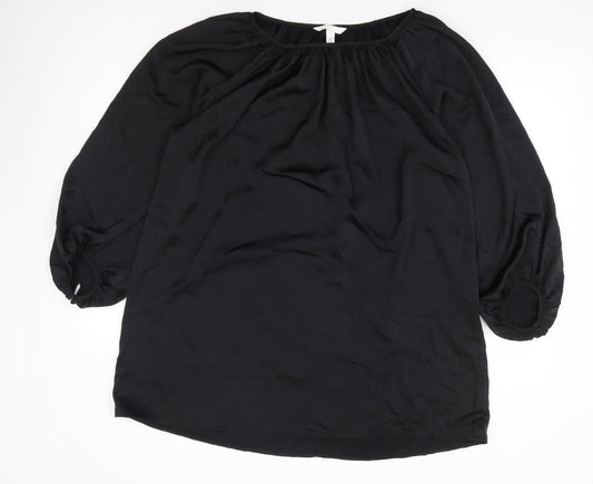 H&M Womens Black Polyester Shift Size XS Round Neck Pullover