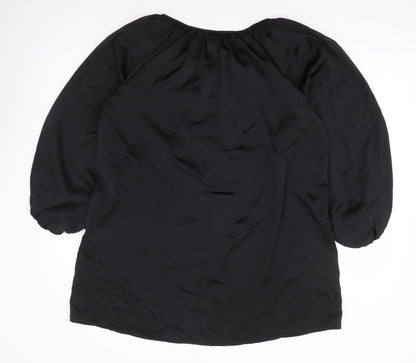 H&M Womens Black Polyester Shift Size XS Round Neck Pullover
